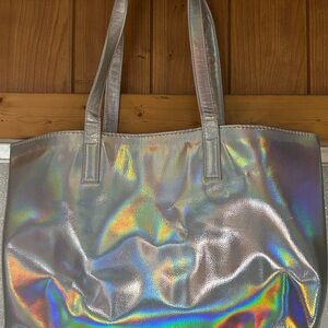 Iridescent Silver Tote Bag CHI